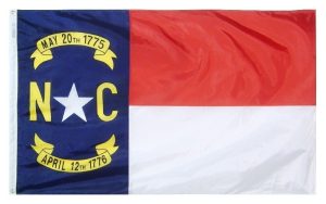 NORTH CAROLINA AND US FLAG - 2' X 3' (You get both Flags for $25)