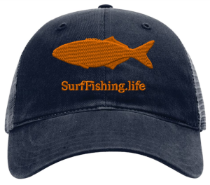Embroidered Bluefish Garment-Washed OBX Surf Fishing Cap