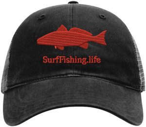 REDFISH EMBROIDERED FISHING CAP - BLACK