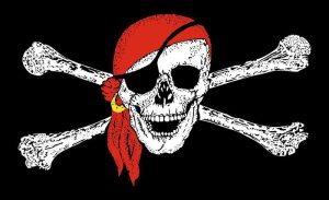 JOLLY ROGER PIRATE FLAG 12"x18" DOUBLE SIDED