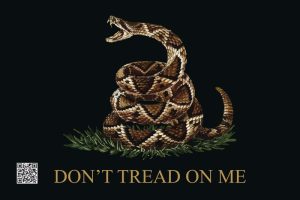 GADSDEN FLAG 12"X 18" DOUBLE SIDED