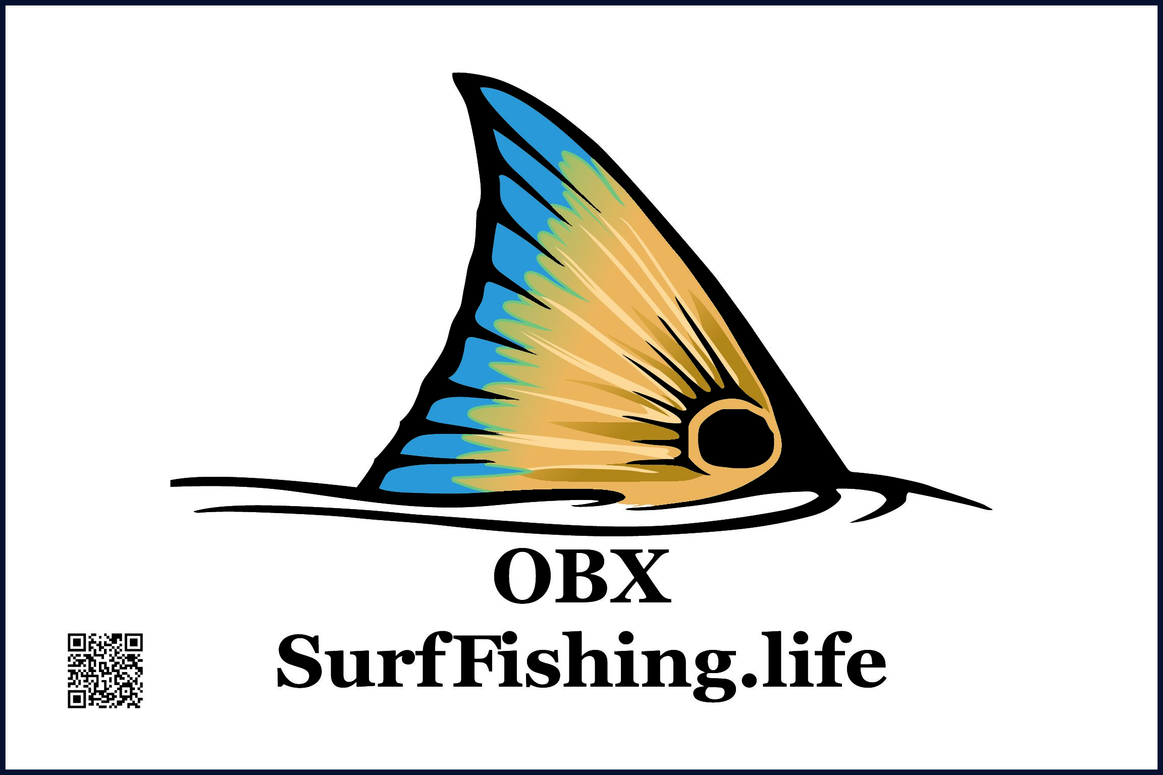 OBX BLUE TAIL FLAG 12"X18" DOUBLE SIDED FLAG