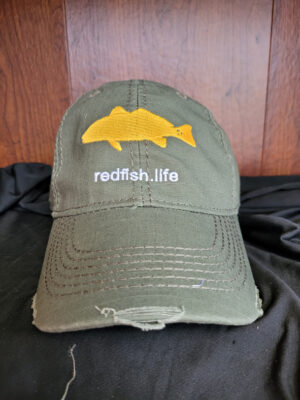 REDFISH EMBROIDERED COTTON RIPSTOP DISTRESSED HAT