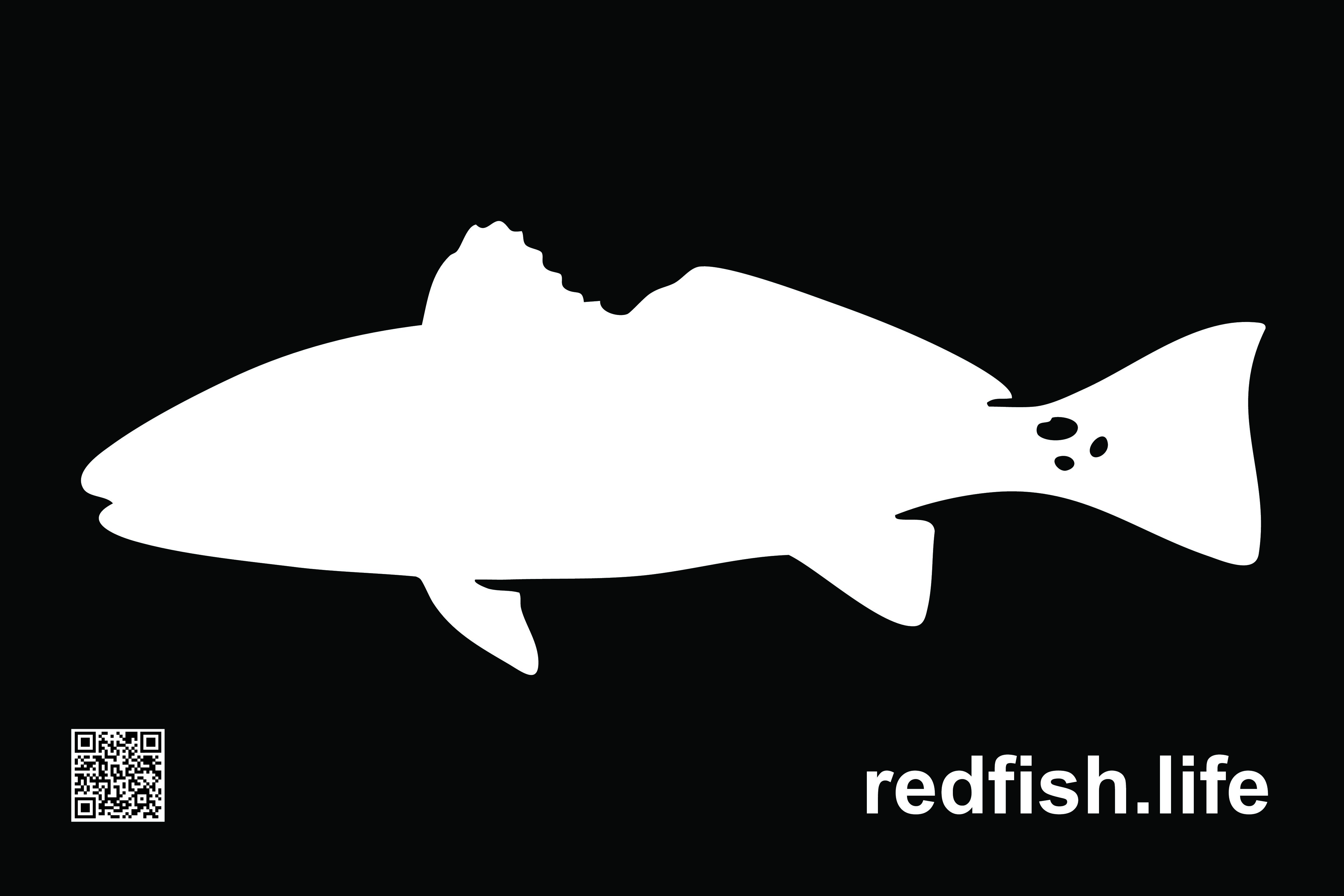 RED FISH SILOUETTE FLAG  2 X 3FT DOUBLE SIDED