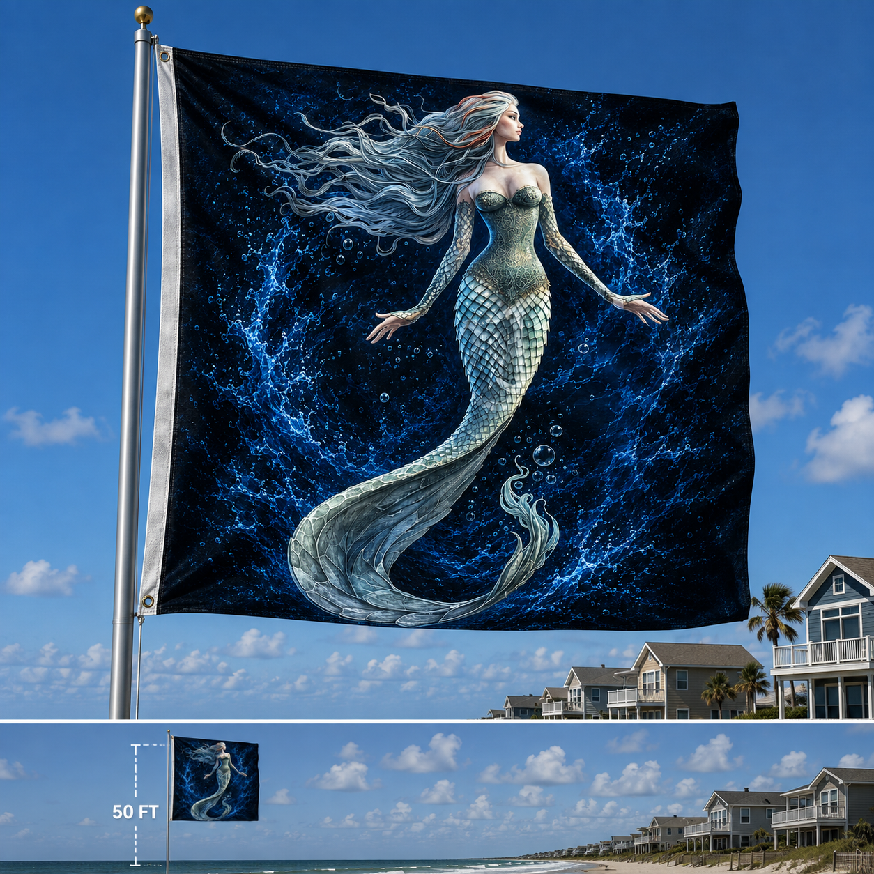 Mystic Mermaid Flag - Image 3